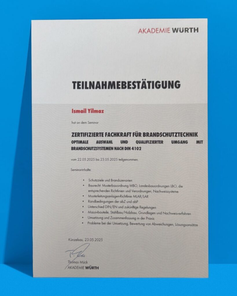 Teilnahmebestätigung